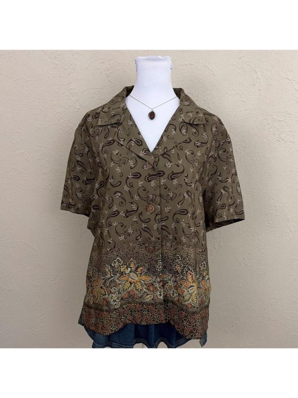 90s paisley boho button down shirt - Picture 3 of 8